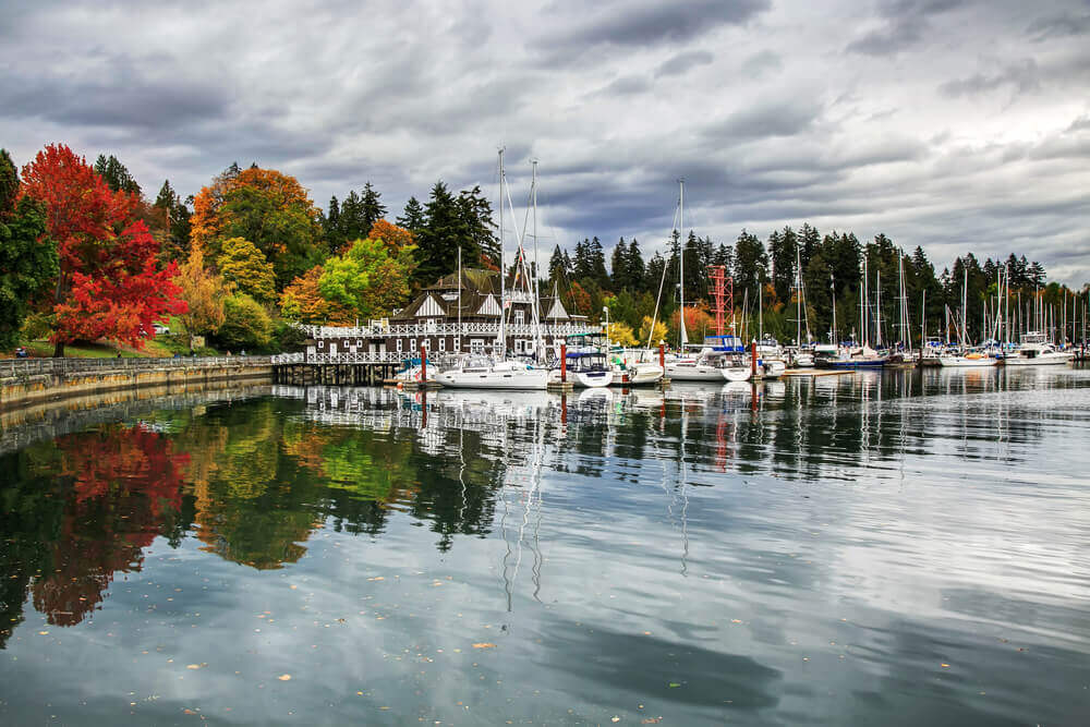 Colorful Stanley Park in an autumn