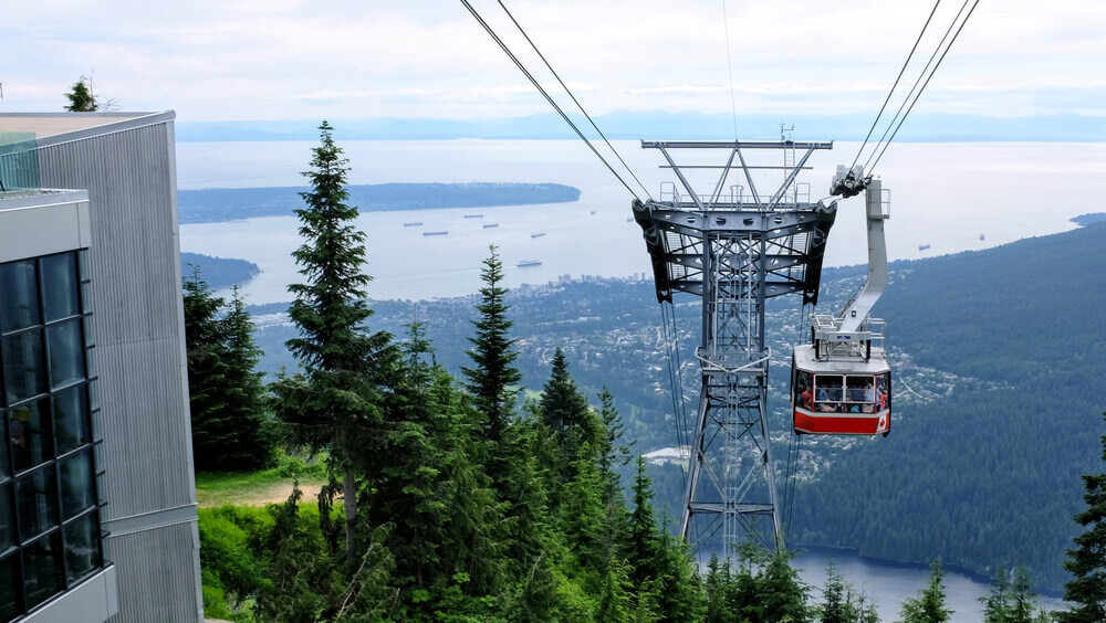 Grouse Mountains with Vancouver city