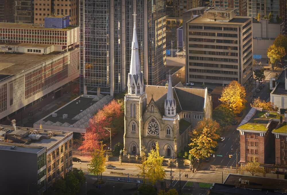 The Holy Rosary Cathedral in downtown